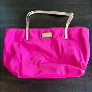 Kate Spade Vibrant Pink Tote with Tan Handles